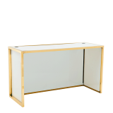 Unico DJ Booth with Gold Frame and White Panels