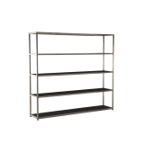 Unico Shelving Unit with Stainless Steel Frame in Black
