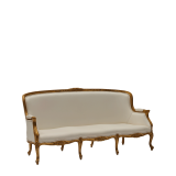 Empire Settee Sofa Gold Frame in Ivory