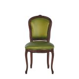Lauren Chair in Brown with Chartreuse Green Seat Pad