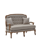 Paris Settee Sofa in Oak upholstered in Linen