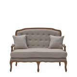 Paris Settee Sofa in Oak upholstered in Linen