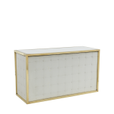 Unico Bar with Gold Frame and White Upholstered Panels 