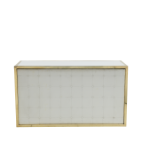 Unico Bar with Gold Frame and White Upholstered Panels 