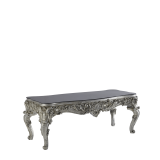 Versailles Coffee Table in Silver with Black Top