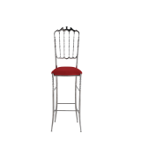 Napoleon Bar Stool in Chrome with Red Seat Pad