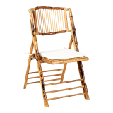 Folding Bali chair with cream cushion