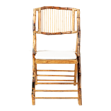 Folding Bali chair with cream cushion