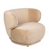 Elton taupe velvet armchair 78 x 90 cm H 70 cm