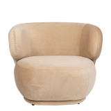 Elton taupe velvet armchair 78 x 90 cm H 70 cm