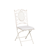 Chantilly white wrought iron chair with cushion