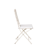 Chantilly white wrought iron chair with cushion