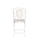 Chantilly white wrought iron chair with cushion