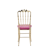 Napoleon Chair in Gold with Pink Seat Pad