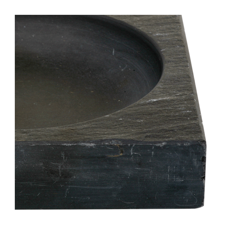 Slate square ashtray black 9 x 9 cm
