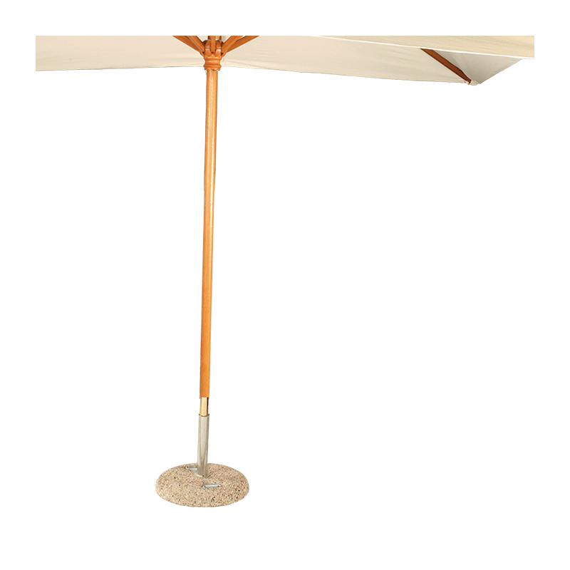 Unbleached Louisiana Parasol 300 X 300 cm + Granite Stand Ø 50 cm