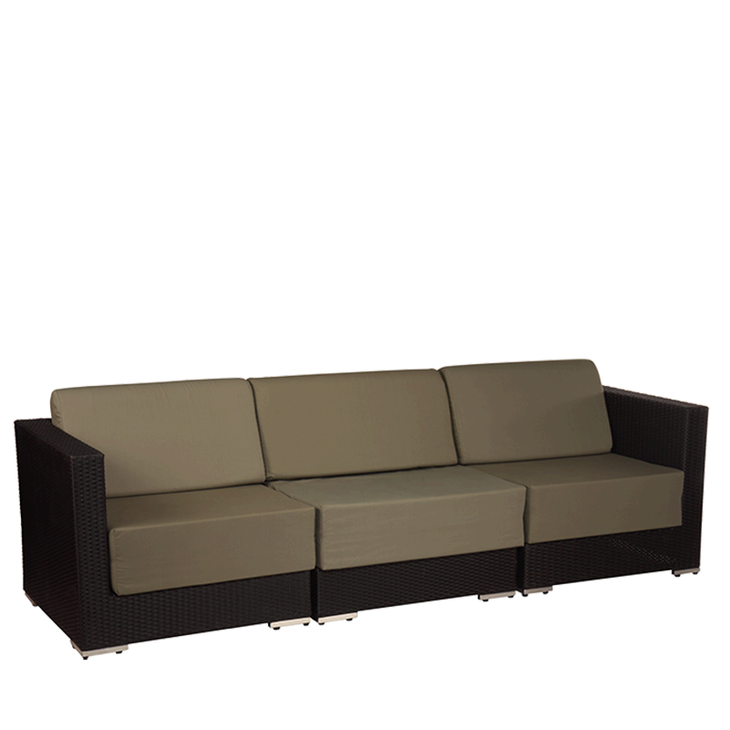 Taupe Woven Lounge Three Seater Sofa L94.48" W31.49" H26.37"