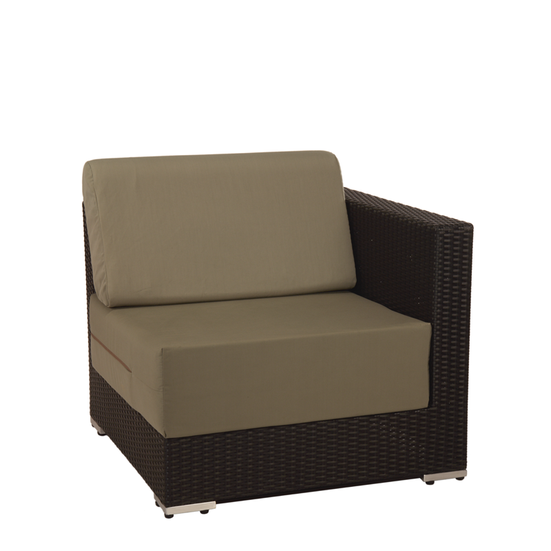 Taupe Woven Lounge Corner Module L 31.49" - W 31.49" - H 26.37"