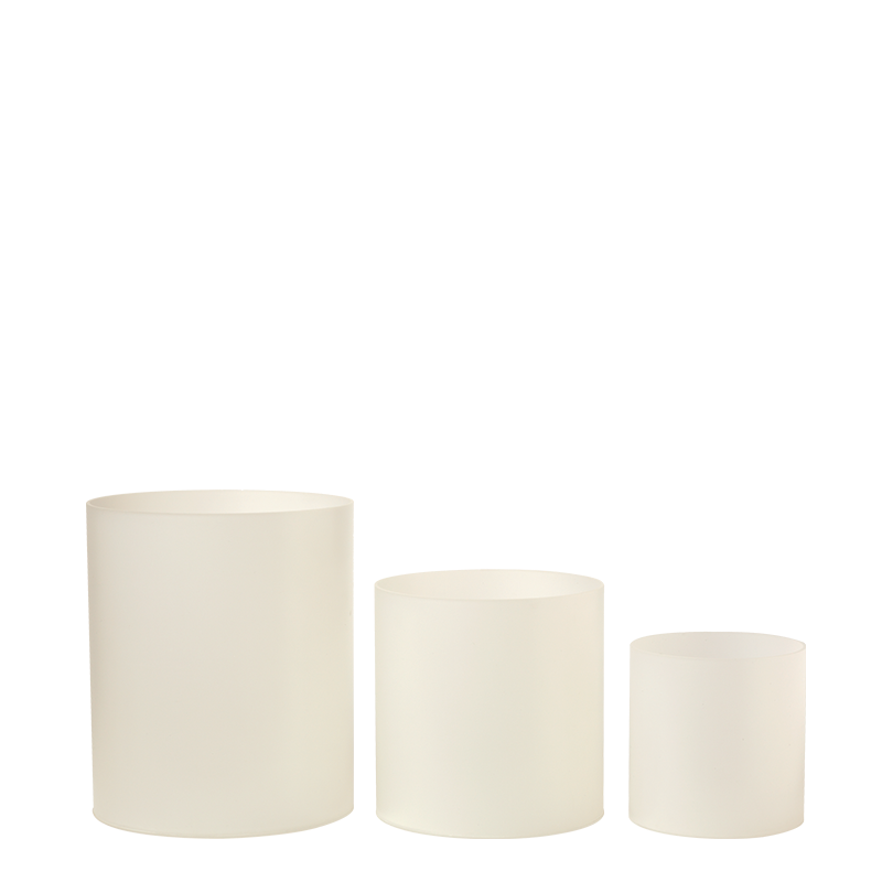 Cylindrical Frosted Risers, Set Of 3 Sizes