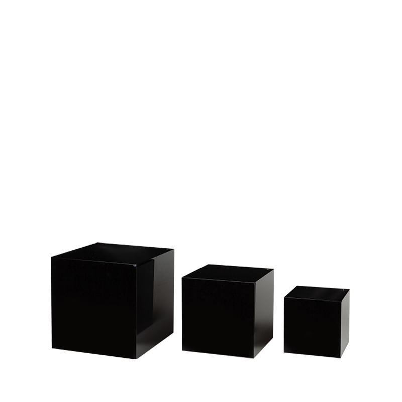 Set Of 3 Black Cube Risers