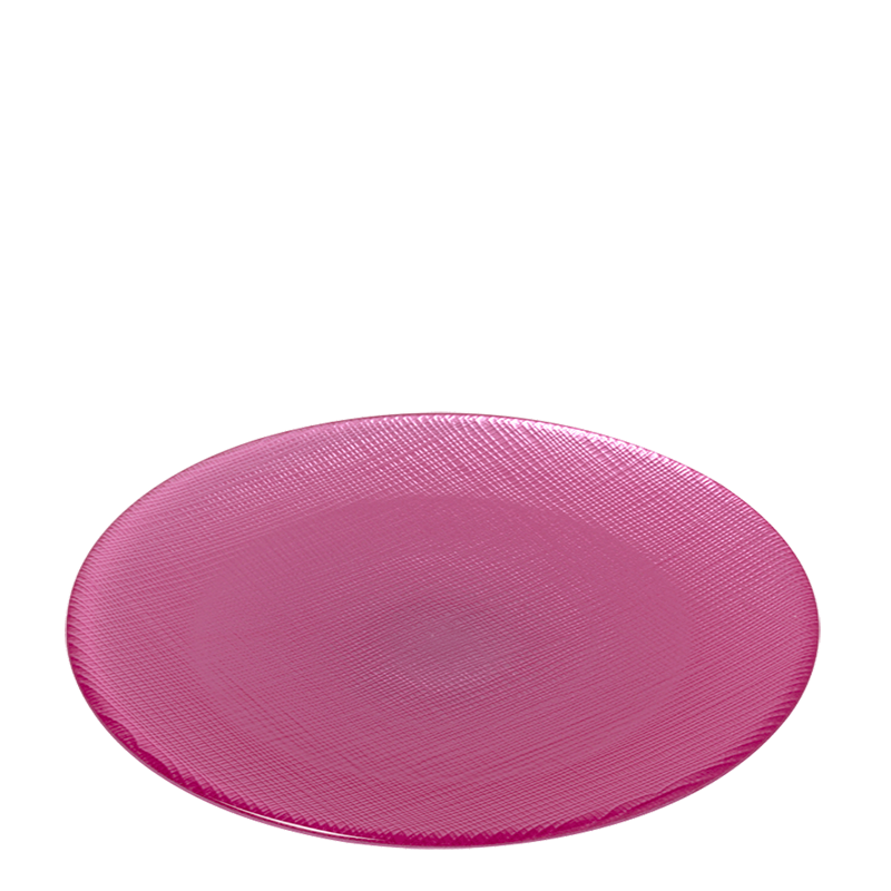 Glass Presentation Plate Pink Ø 32 cm