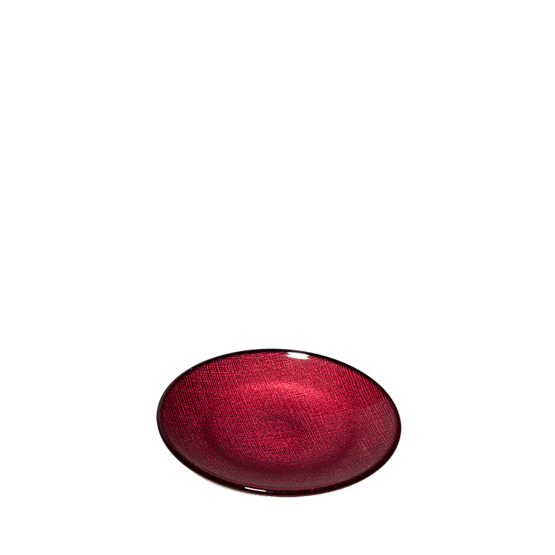 Glass Bread Plate Red Ø 14 cm