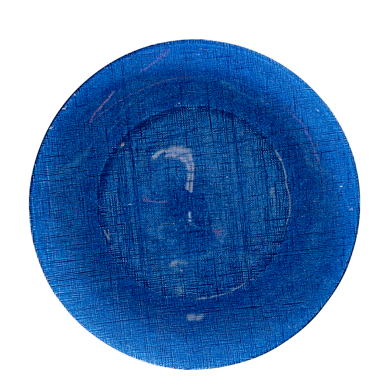 Glass Presentation Plate Blue Ø 32 cm