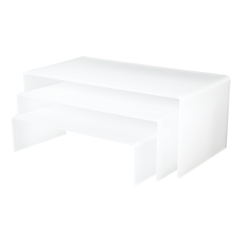 Set Of 3 Nested White Risers