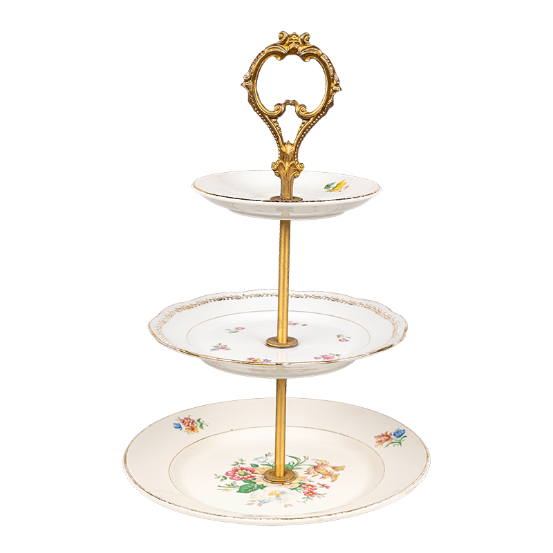 Vintage flowery Cake stand 3 tiers