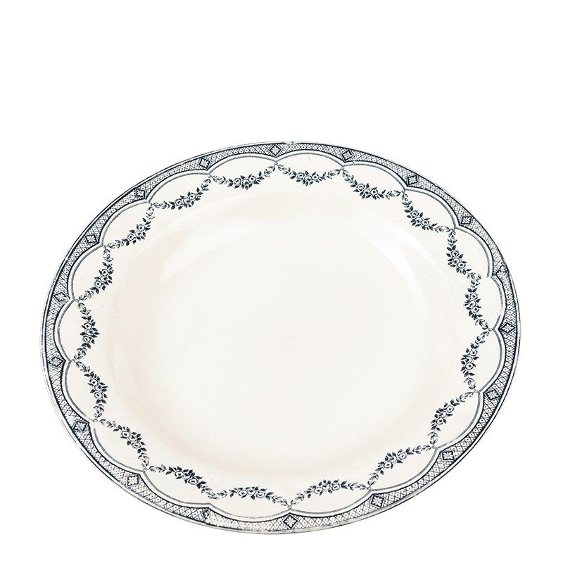 Vintage blue green big plate Ø 22-25 cm