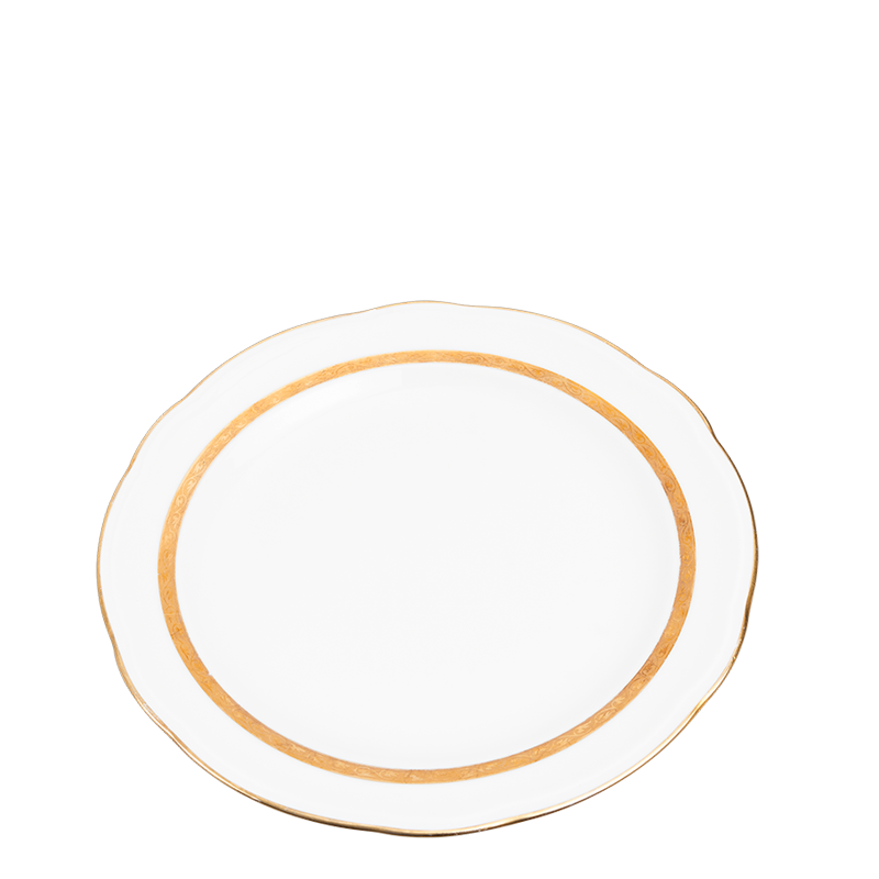 Vintage white and gold small plate Ø 18-20 cm