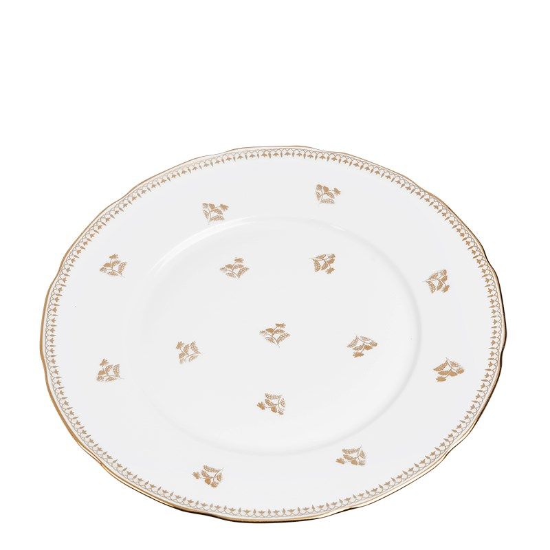 Vintage white and gold big plate Ø 23-25 cm