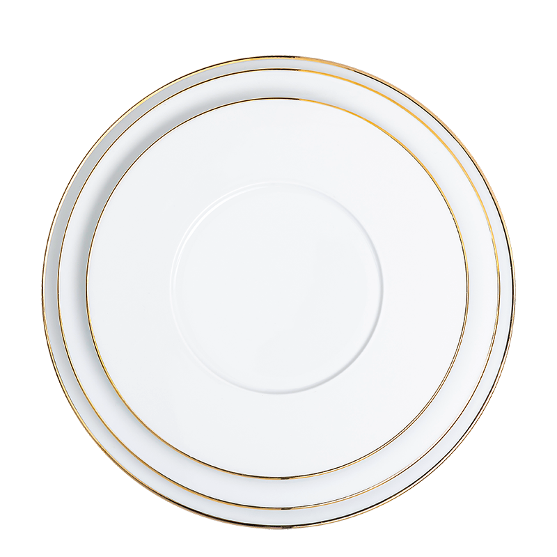 Plane Presentation Plate with Gold Thread Ø 29 cm