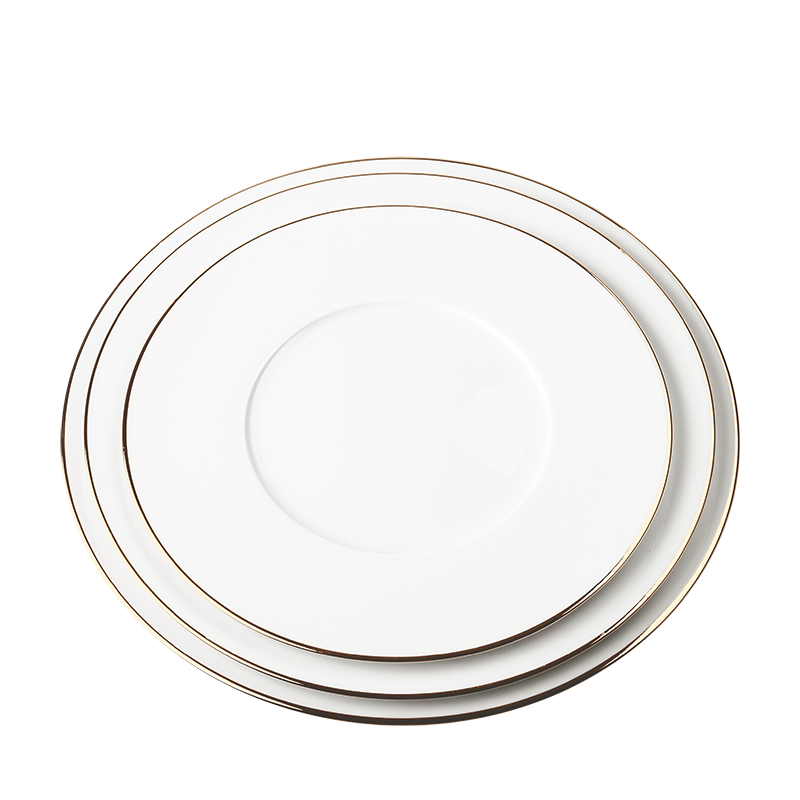 Plane Lunch Plate with Gold Thread Ø 23 cm