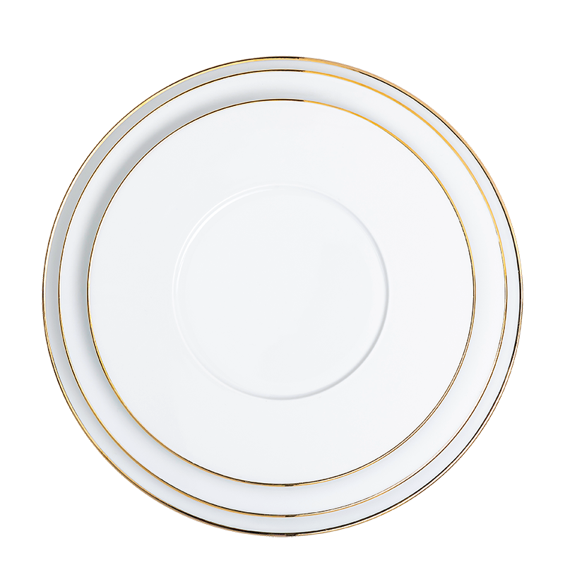 Plane Lunch Plate with Gold Thread Ø 23 cm