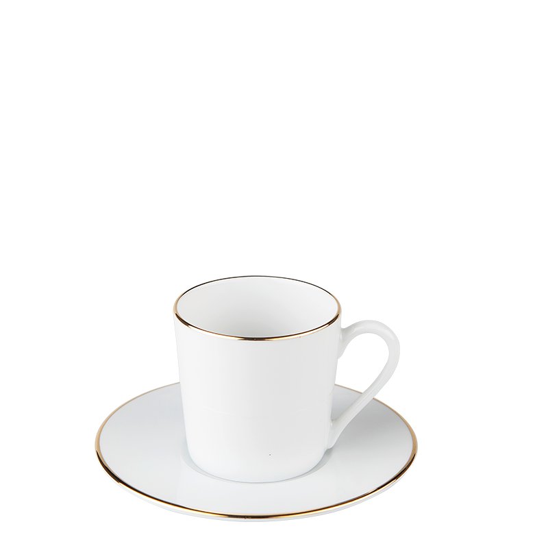 Plane Coffee Cup and Saucer with Gold Thread 12 cl
