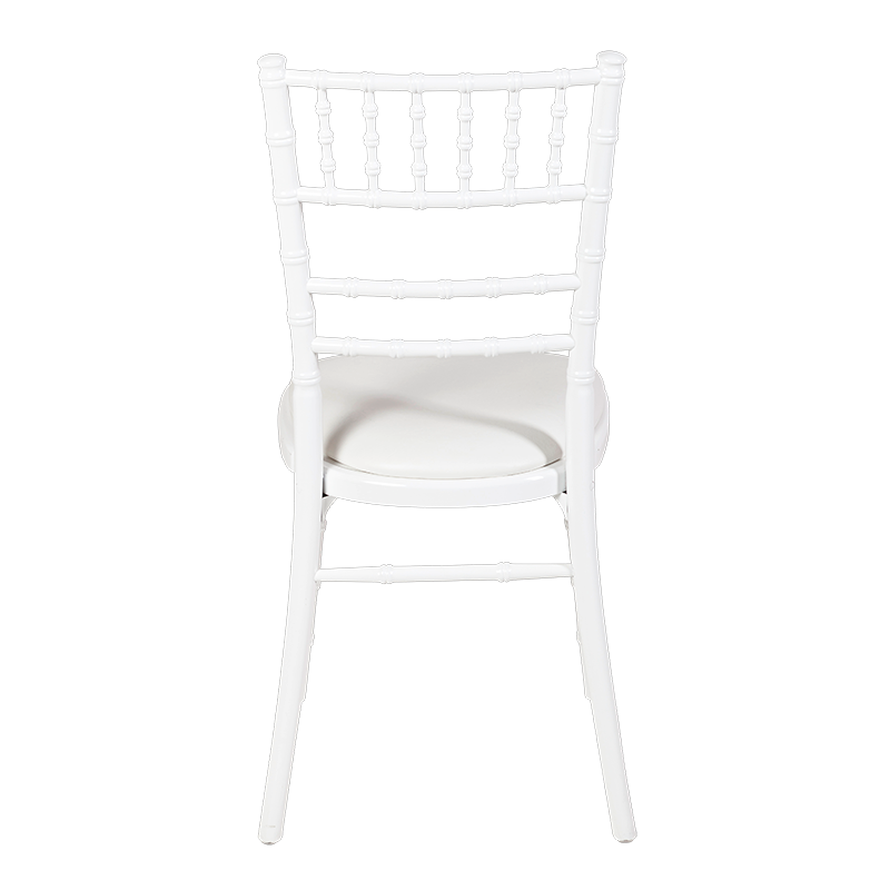 Bamboo Chair in White with White Vinyl Seat Pad