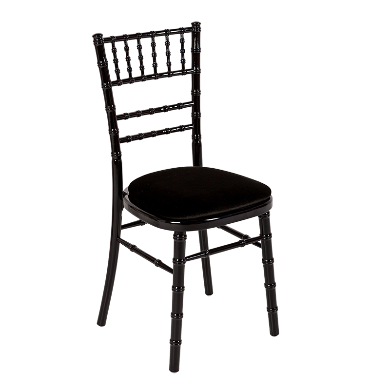 Bamboo Chair in Black with Black Velvet Seat Pad