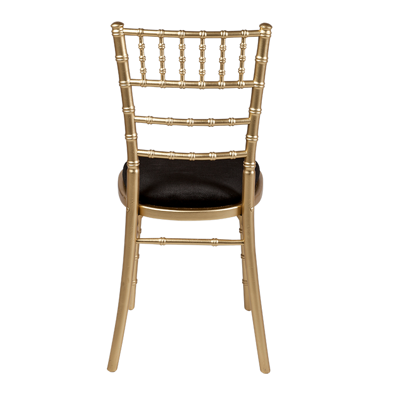 Bamboo Chair in Gold with Black Velvet Seat Pad