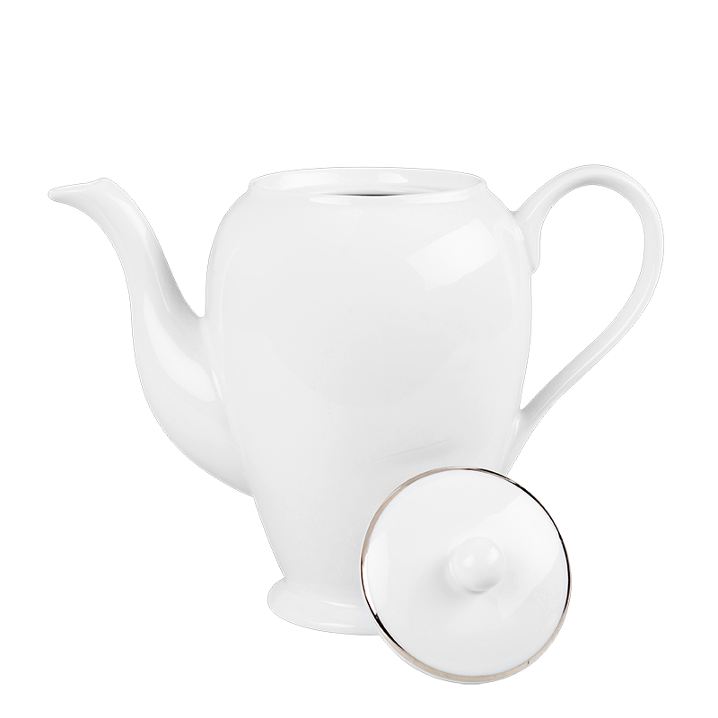 Coffee Pot White with Silver Thread 140 cl