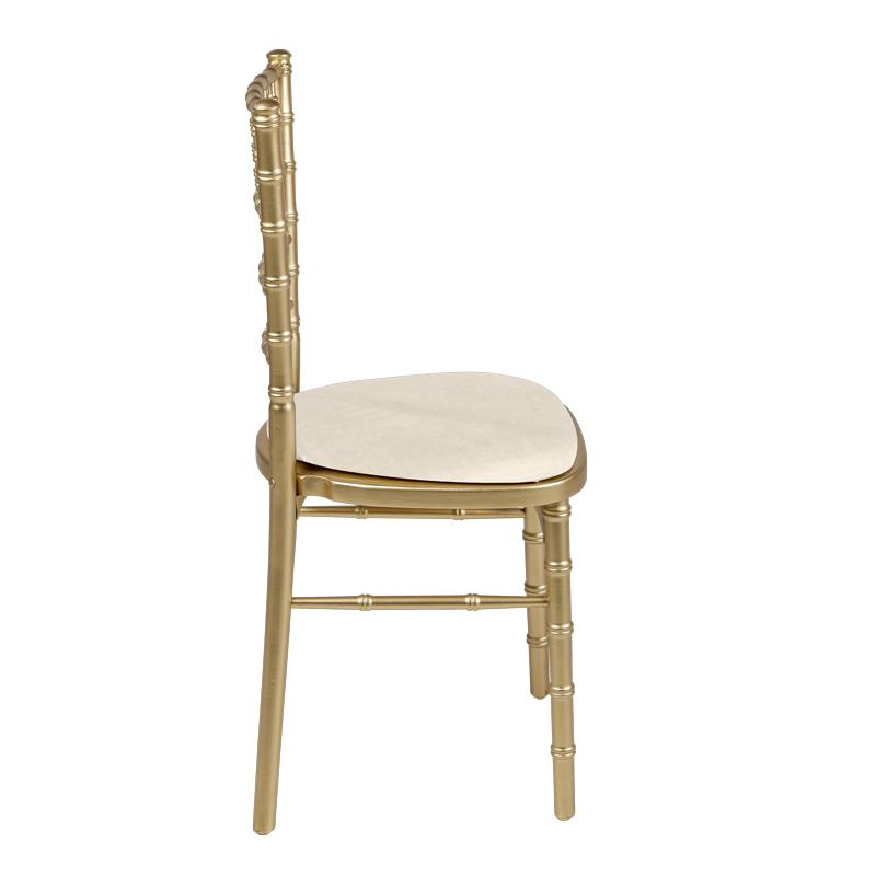 Bamboo Chair in Gold with Ecru Seat Pad