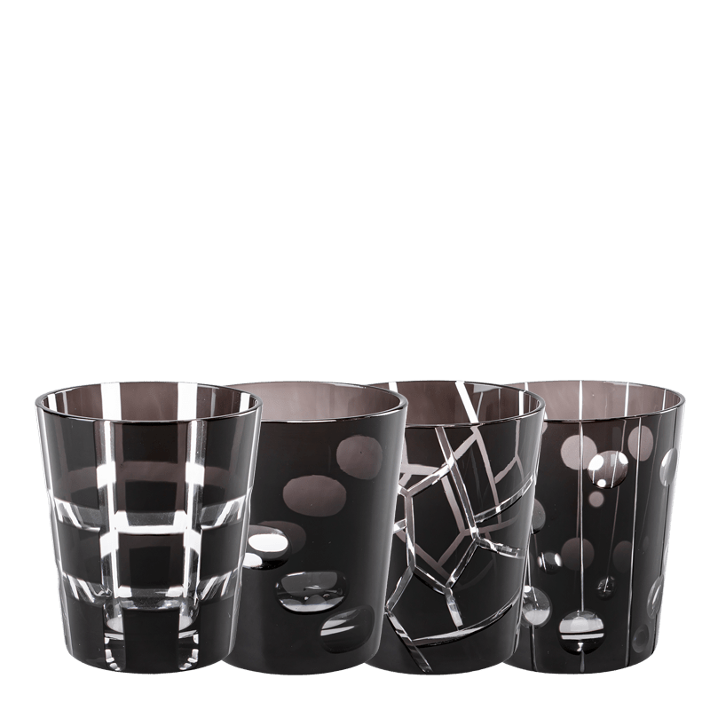 Black Mélodie glass tumbler Ø 8 cm H 9 cm 24 cl