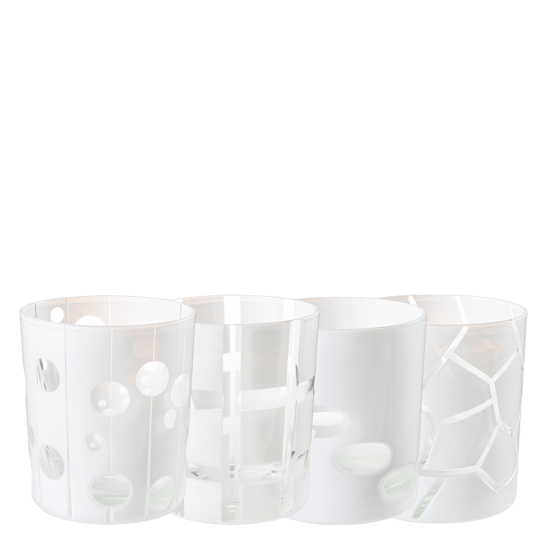 White Mélodie glass tumbler Ø 8 cm H 9 cm 24 cl