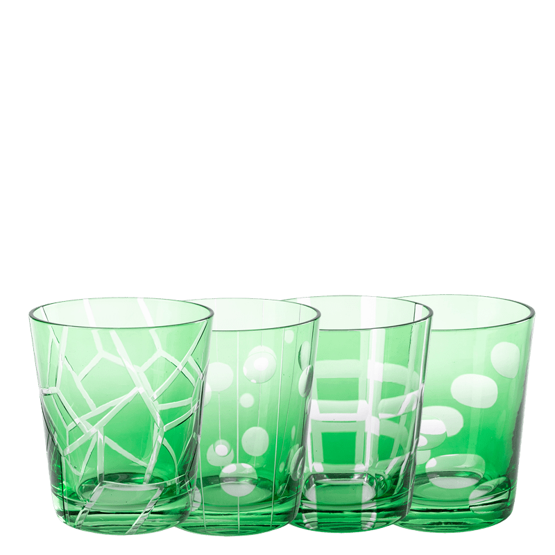 Green Mélodie glass tumbler Ø 8 cm H 9 cm 24 cl