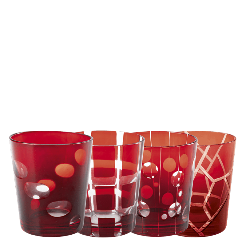 Red Mélodie glass tumbler Ø 8 cm H 9 cm 24 cl