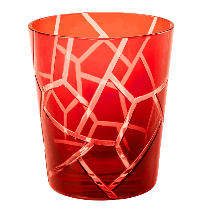 Red Mélodie glass tumbler Ø 8 cm H 9 cm 24 cl