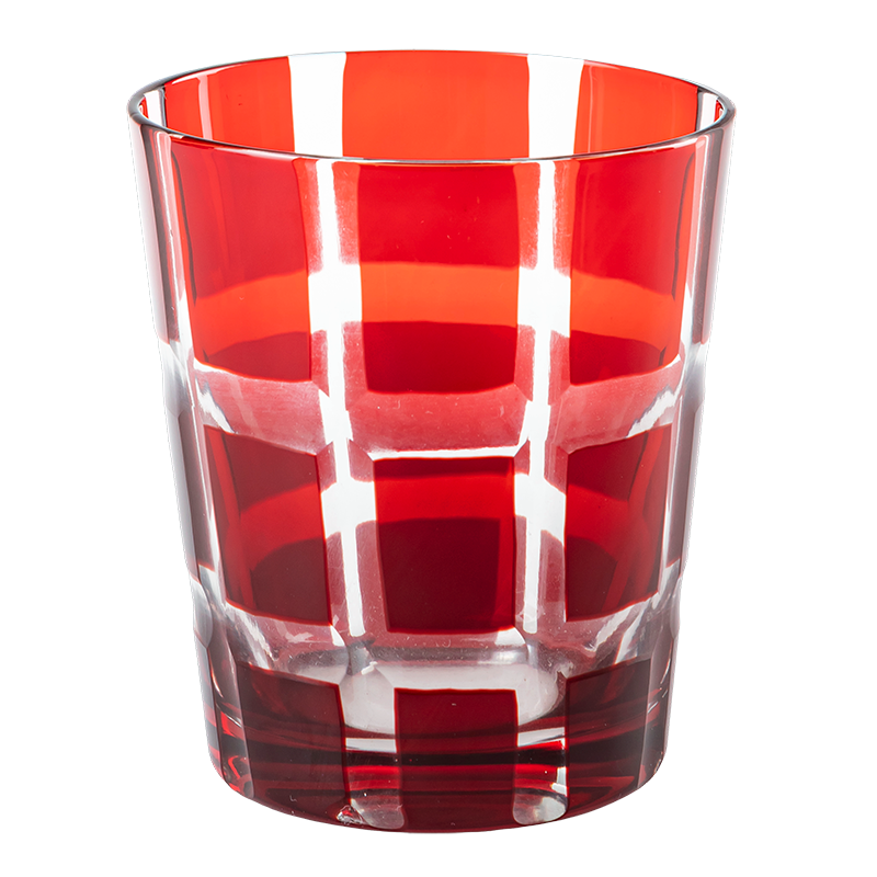 Red Mélodie glass tumbler Ø 8 cm H 9 cm 24 cl