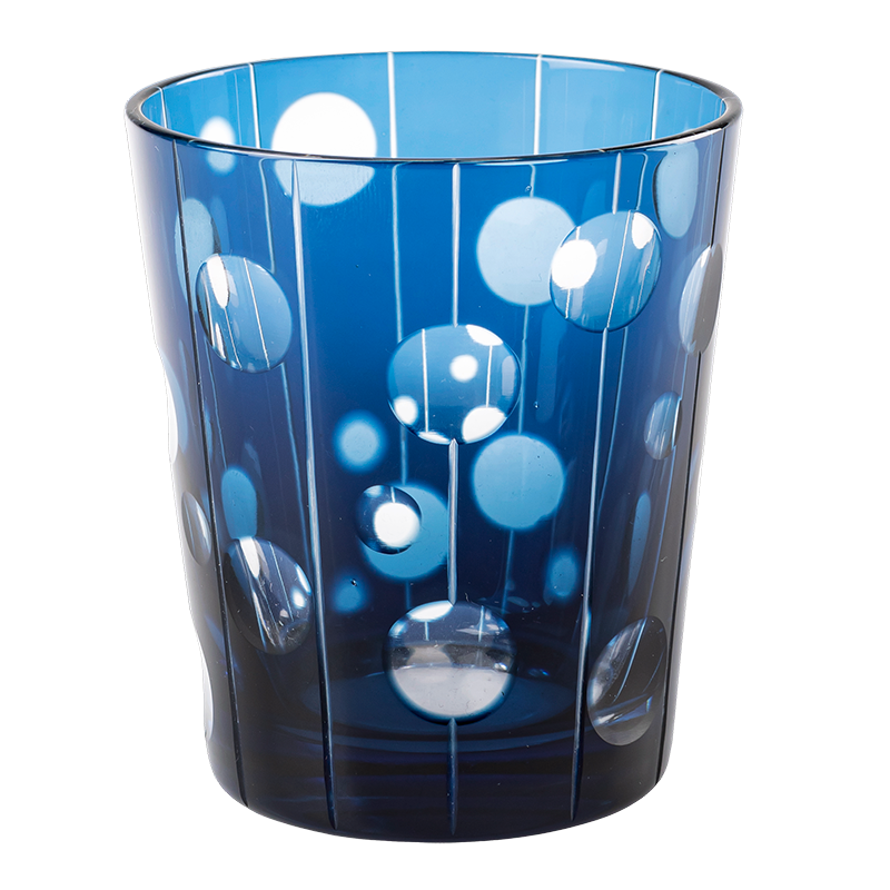 Blue Mélodie glass tumbler Ø 8 cm H 9 cm 24 cl