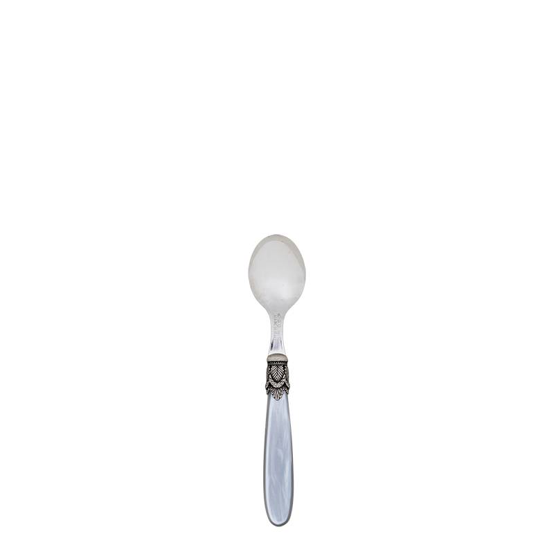 Grey and Silver Mother of Pearl Mocha Spoon