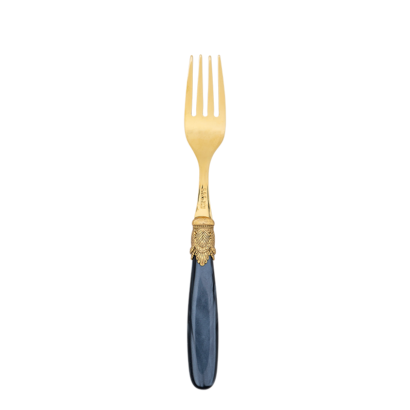 Black and Gold Mother of Pearl Table Fork